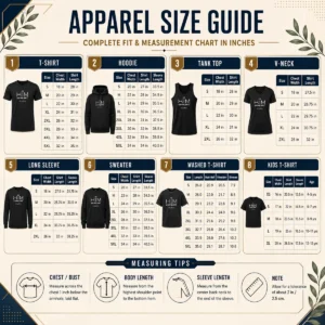 Size chart for Hot Pretty Sungjae Im Blue Malbon Golf HIM Sungjae with measurements in inches and cm to help choose the right fit