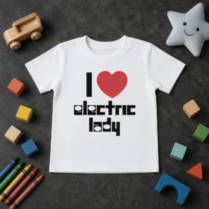 Hot Nice I Love Electric Lady Jimi Hendrix Rock Music Kids T-Shirt