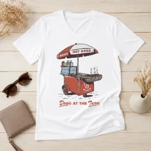Premium Official Dogs At The Turn Pocket V-Neck Shirt