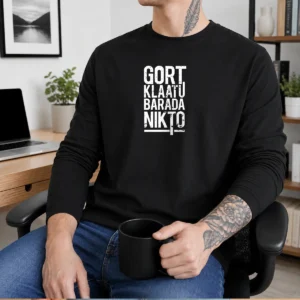 Nice Gort Klaatu Barada Nikto Geek Long Sleeve Shirt