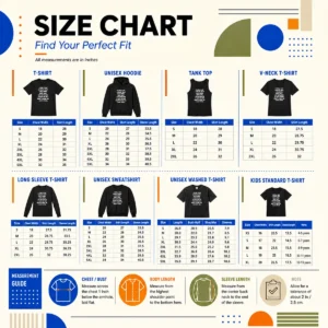Size chart for Official Quote Design I Came I Saw Forgot What Was Doing Distracted with measurements in inches and cm to help choose the right fit