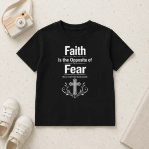 Happy Top Faith Is The Opposite Of Fear Now Read That Backwards Kids T-Shirt