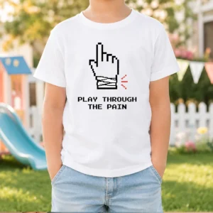 Nice Play Through The Pain Geek Kids T-Shirt