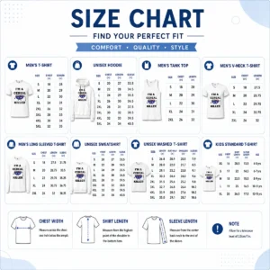 Size chart for Nice Good I'M A Cereal Killer with measurements in inches and cm to help choose the right fit
