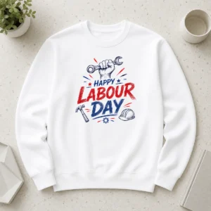 Hot Happy Labour Day Sketch Hand Wrench Hammer Tools Sweater