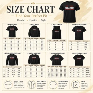 Size chart for Nice That'S A Big Negatory Geek with measurements in inches and cm to help choose the right fit