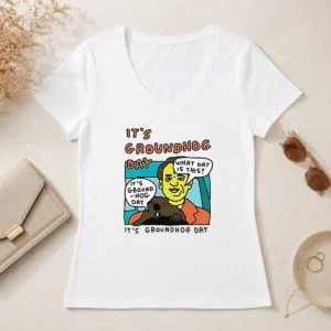 Nice Awesome Phil Connors Groundhog Day It Is Groundhog Day What Day Is This V-Neck Shirt