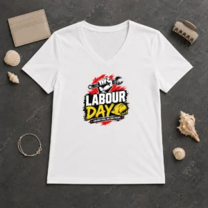 Nice Pretty Labour Day Fist Wrench Building Futures Grunge V-Neck Shirt