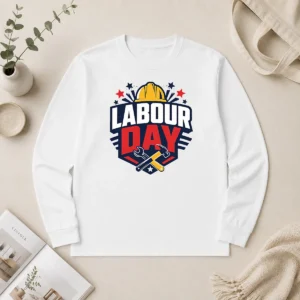 Pretty Bold Shield Badge Labour Day Construction Tools Long Sleeve Shirt