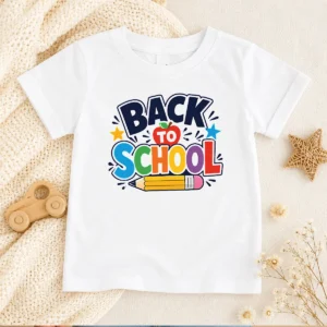 Premium Bold Modern Back To School Orange Circle Kids T-Shirt