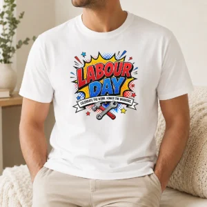 Nice Top Pop Art Comic Labour Day Celebrate Workers