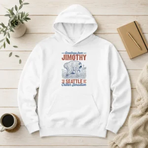 Hot Nice Greetings From Jimothy Seattle Critter Raccoon Comfort Colors Hoodie