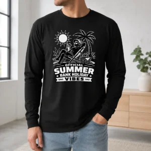 Funny Original Summer Bank Holiday Vibes Silhouette Long Sleeve Shirt
