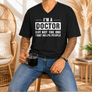 Good I'M A Doctor But Not The One That Helps People Geek V-Neck Shirt