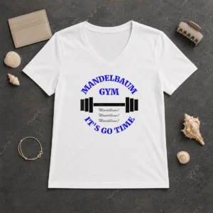 Hot Pretty Mandelbaum Gym It'S Go Time Seinfeld Fitness V-Neck Shirt