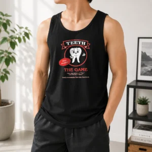 Nice Top Teeth The Game Pliers Included Horror Movie Parody Tank Top