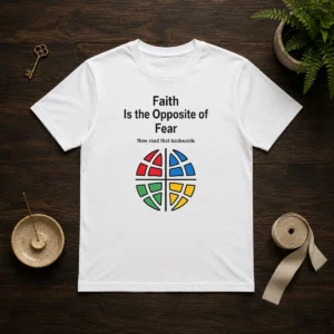 Funny Faith Is The Opposite Of Fear Motivational Quote Apparel
