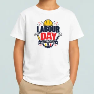 Official Pretty Labour Day Honoring Work Hard Hat Tools Workers Kids T-Shirt