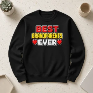 Hot Good Best Grandparents Ever Pixel Heartfelt Sweater