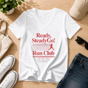 Official Ready Steadygo Run Club Running V-Neck Shirt