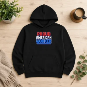 Hot Nice Labour Day Proud American Worker Pixel Hoodie