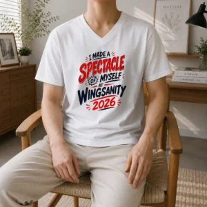 Official Funny I Made A Spectacle Of Myself At Wingsanity 2026 V-Neck Shirt