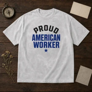 Hot Labour Day Proud American Worker Minimalist Washed T-Shirt