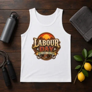 Funny Western Labour Day Work Hard Take Pride Cowboy Tank Top