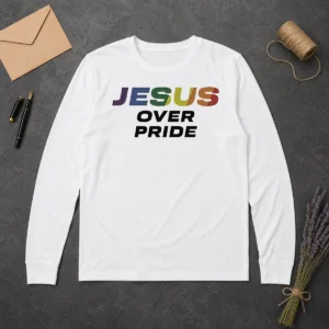 Hot Awesome Jesus Over Pride Long Sleeve Shirt
