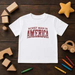 Nice Worst Man In America Political Satire Slogan Kids T-Shirt