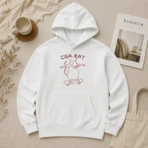 Awesome Ciga Rat Smoking Mouse On Skateboard Rat Hoodie