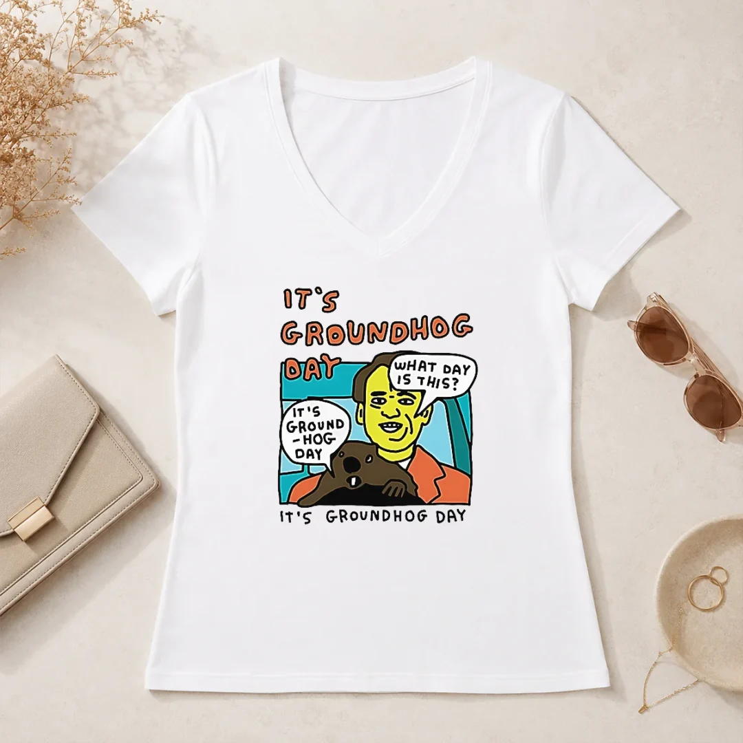 Nice Awesome Phil Connors Groundhog Day It Is Groundhog Day What Day Is This V Neck Shirt Nice Awesome Phil Connors Groundhog Day It Is Groundhog Day What Day Is This V-Neck Shirt