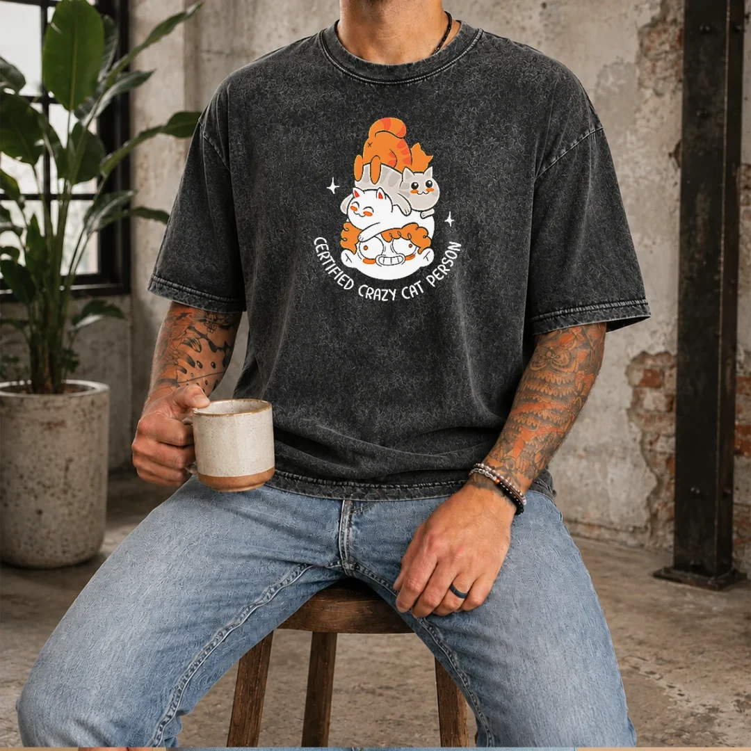 nice-certified-crazy-cat-person-cute-cats-washed-t-shirt Nice Certified Crazy Cat Person Cute Cats Washed T-Shirt