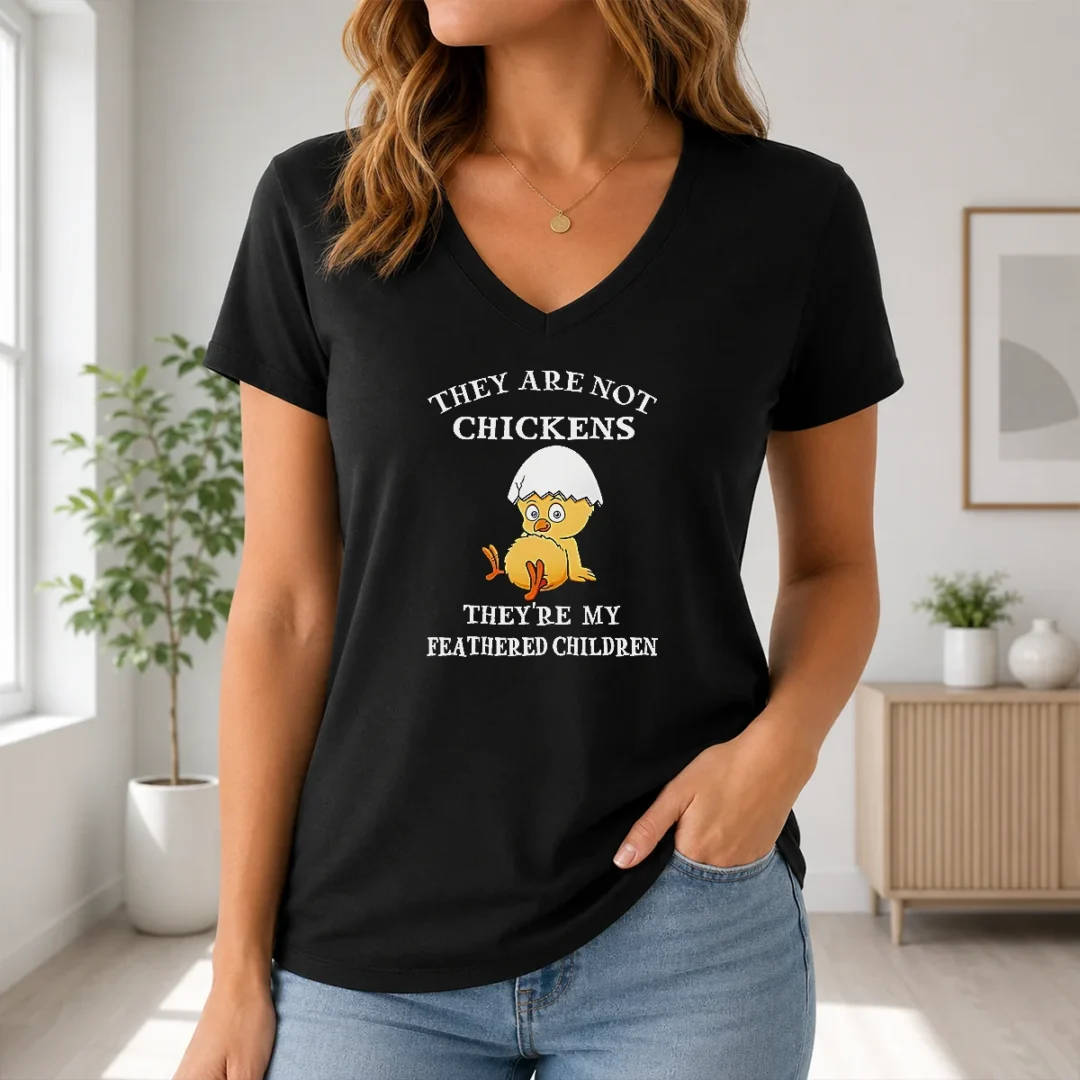 Nice Chicken They Are Not Chickens Theyre My Feathered Children V Neck Shirt Nice Chicken They Are Not Chickens Theyre My Feathered Children V-Neck Shirt
