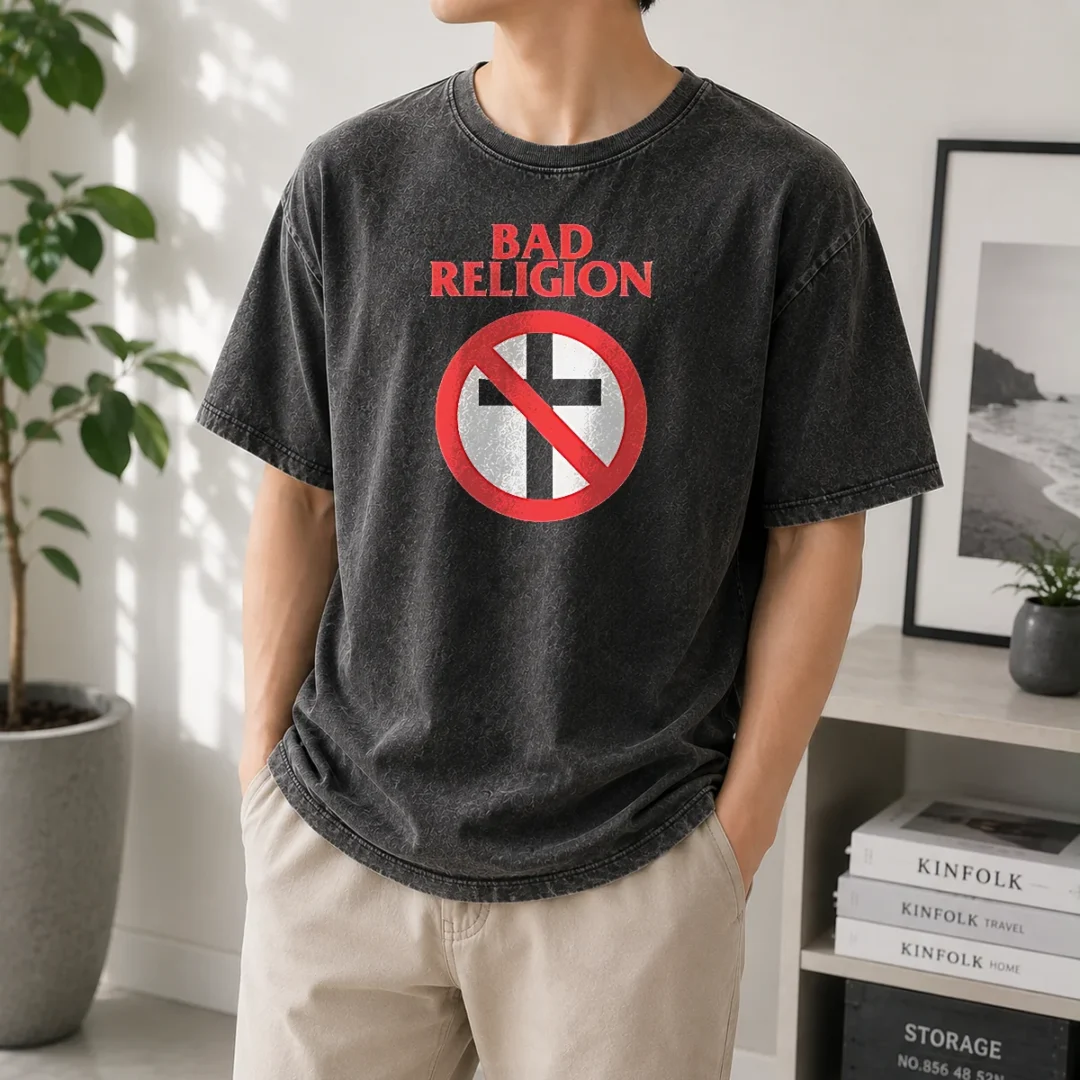 nice-funny-bad-religion-cross-logo-music-washed-t-shirt Nice Funny Bad Religion Cross Logo Music Washed T-Shirt