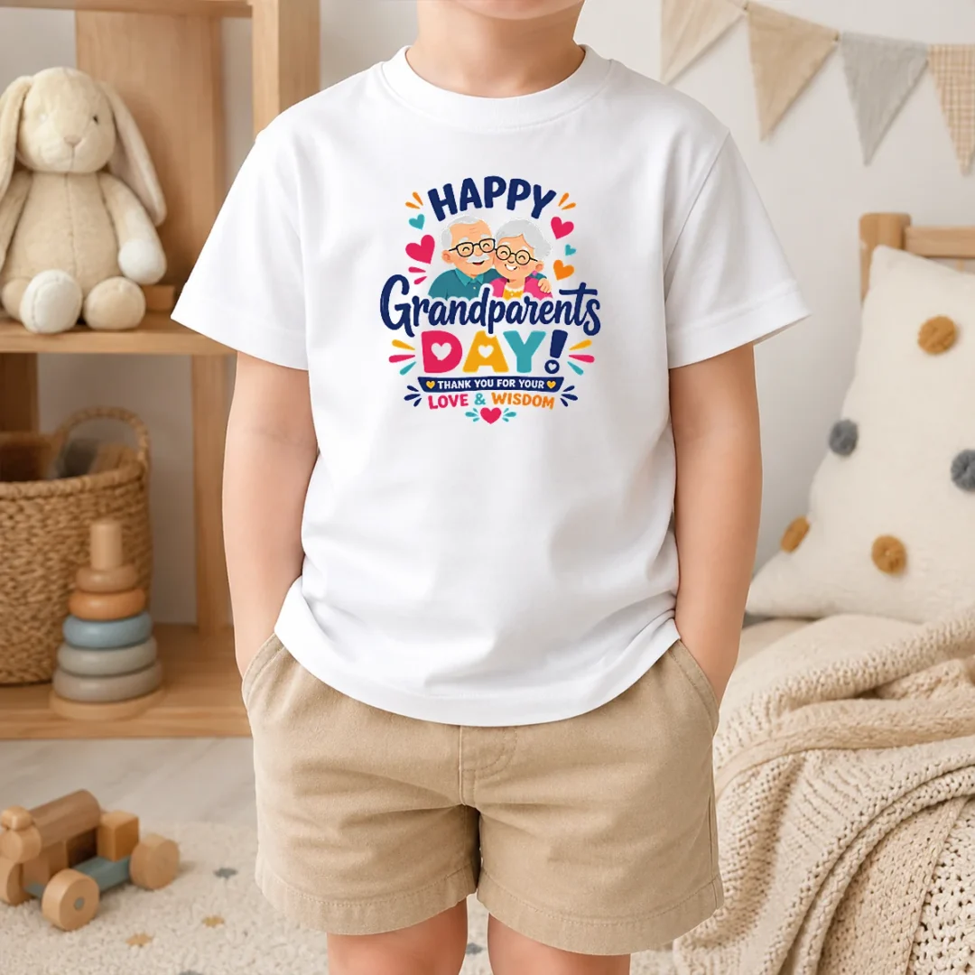 Nice Good Happy Grandparents Day Love Wisdom Hearts Illustration Kids T Shirt Nice Good Happy Grandparents Day Love Wisdom Hearts Illustration Kids T-Shirt