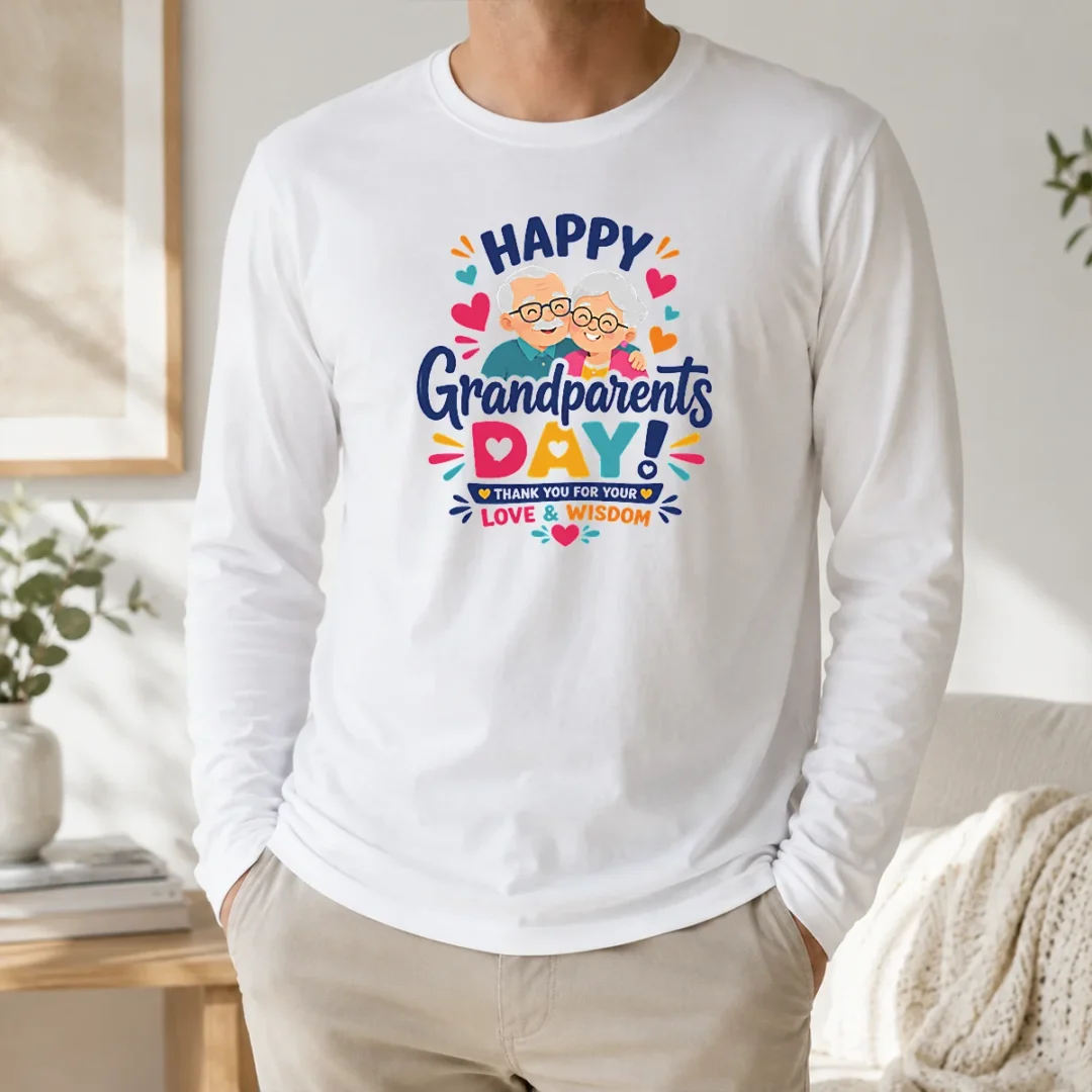 Nice Good Happy Grandparents Day Love Wisdom Hearts Illustration Long Sleeve Shirt Nice Good Happy Grandparents Day Love Wisdom Hearts Illustration Long Sleeve Shirt