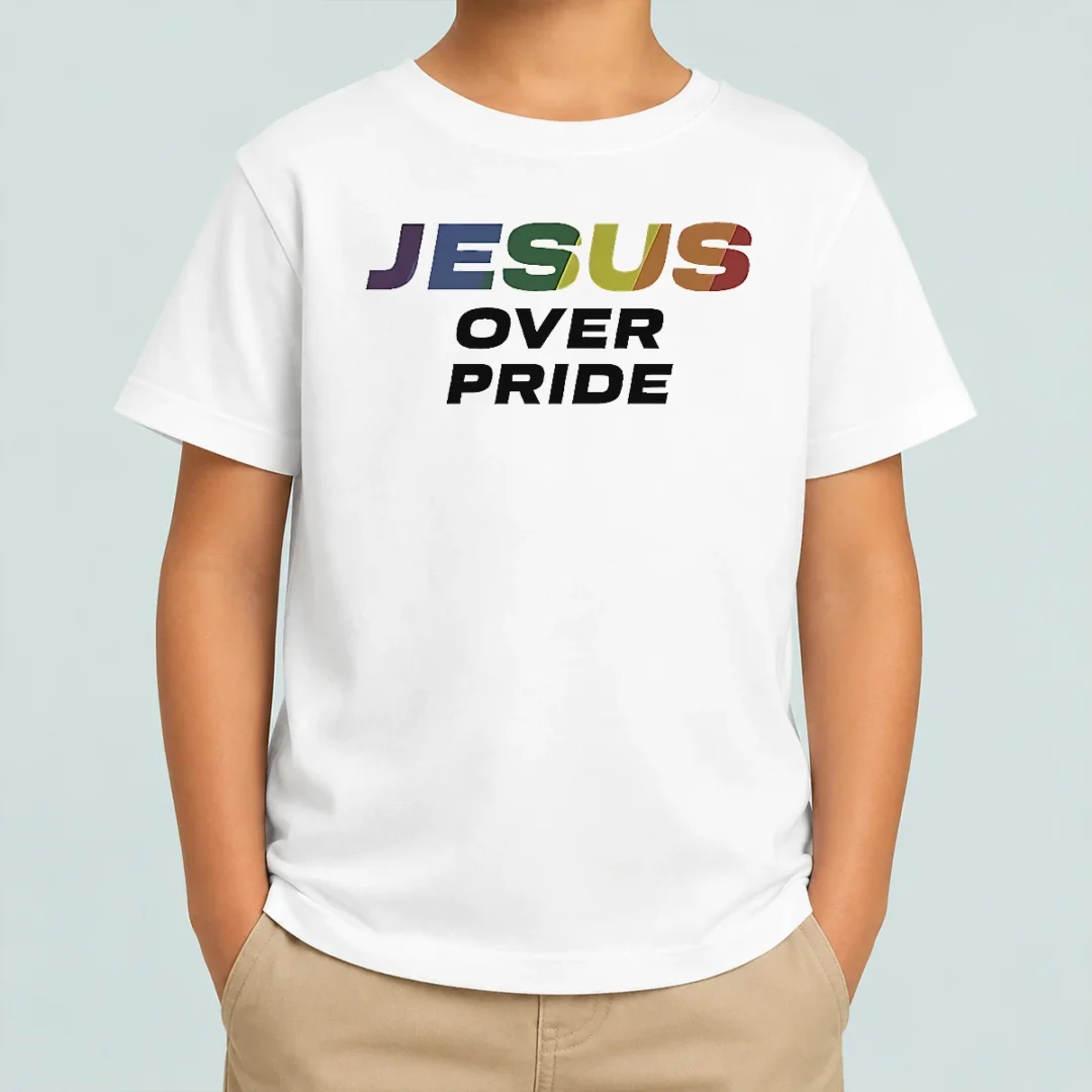 nice-good-jesus-over-pride-kids-t-shirt Nice Good Jesus Over Pride Kids T-Shirt