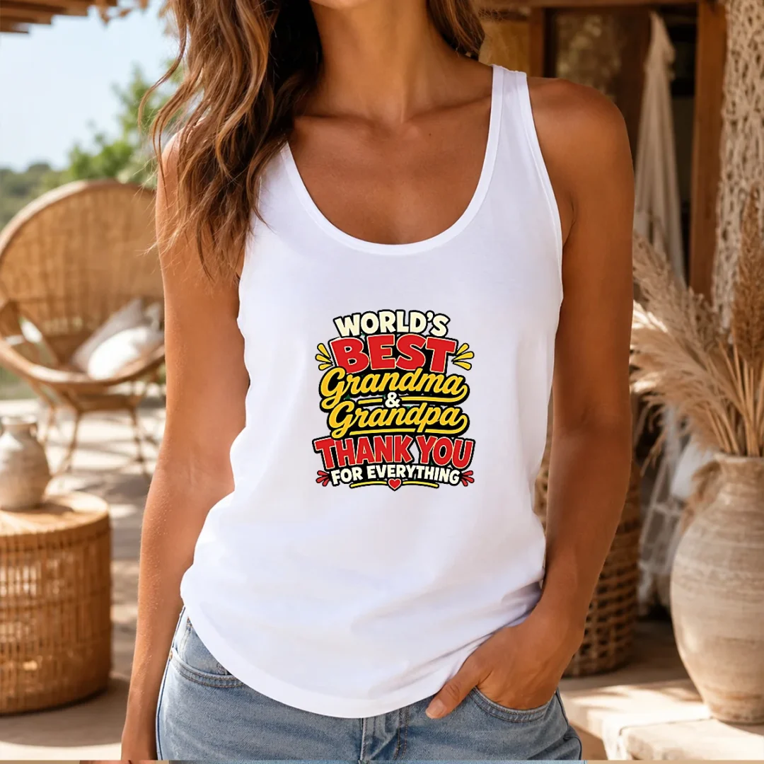 nice-grandparents-day-thank-you-cartoon-for-family-gifts-tank-top Nice Grandparents Day Thank You Cartoon For Family Gifts Tank Top