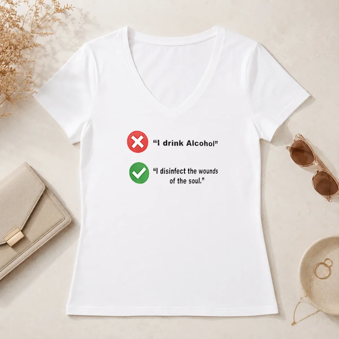 Nice Hot I Drink Alcohol I Disinfect The Wounds Of The Soul V Neck Shirt Nice Hot I Drink Alcohol I Disinfect The Wounds Of The Soul V-Neck Shirt