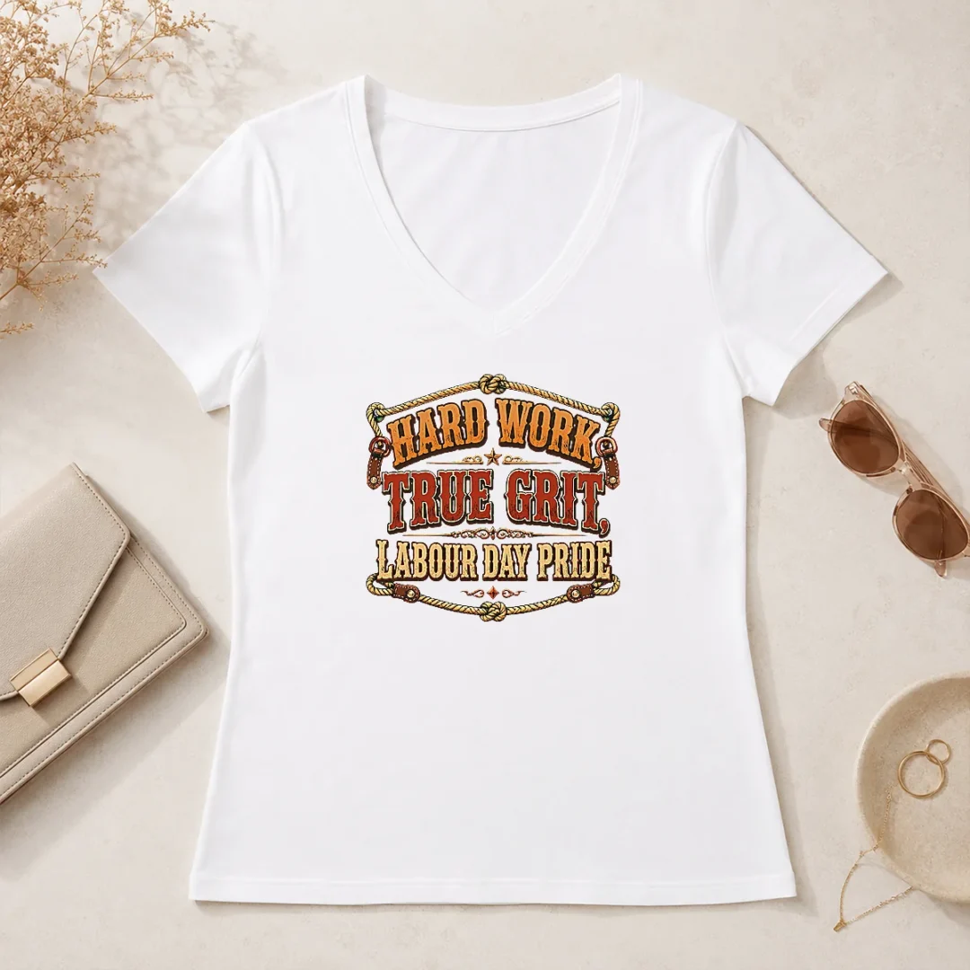 Nice Hot Labour Day Western Pride Vintage Saloon V Neck Shirt Nice Hot Labour Day Western Pride Vintage Saloon V-Neck Shirt