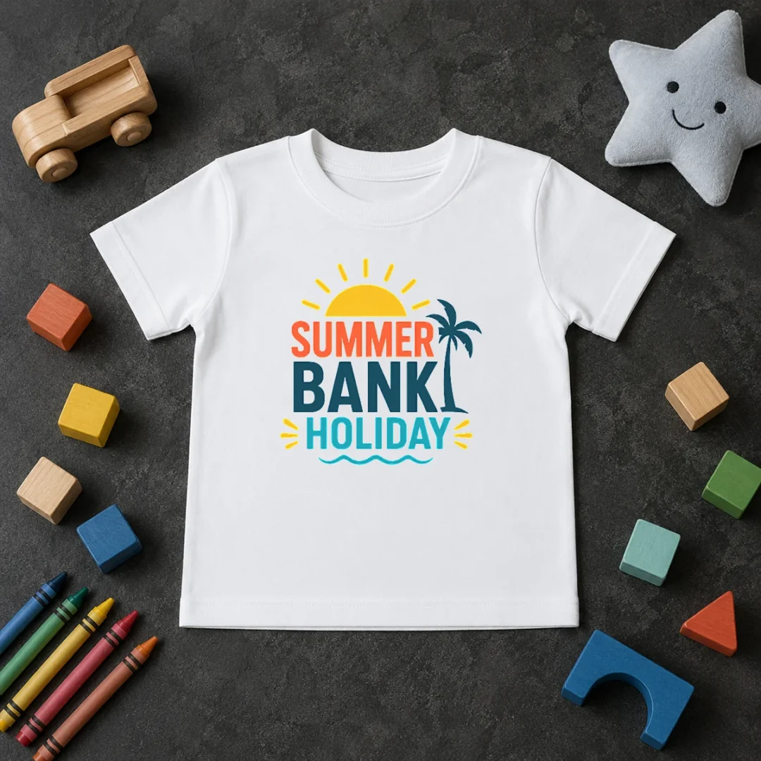 Nice Hot Minimalist Flat Summer Bank Holiday Sun Palm Wave Kids T Shirt Nice Hot Minimalist Flat Summer Bank Holiday Sun Palm Wave Kids T-Shirt