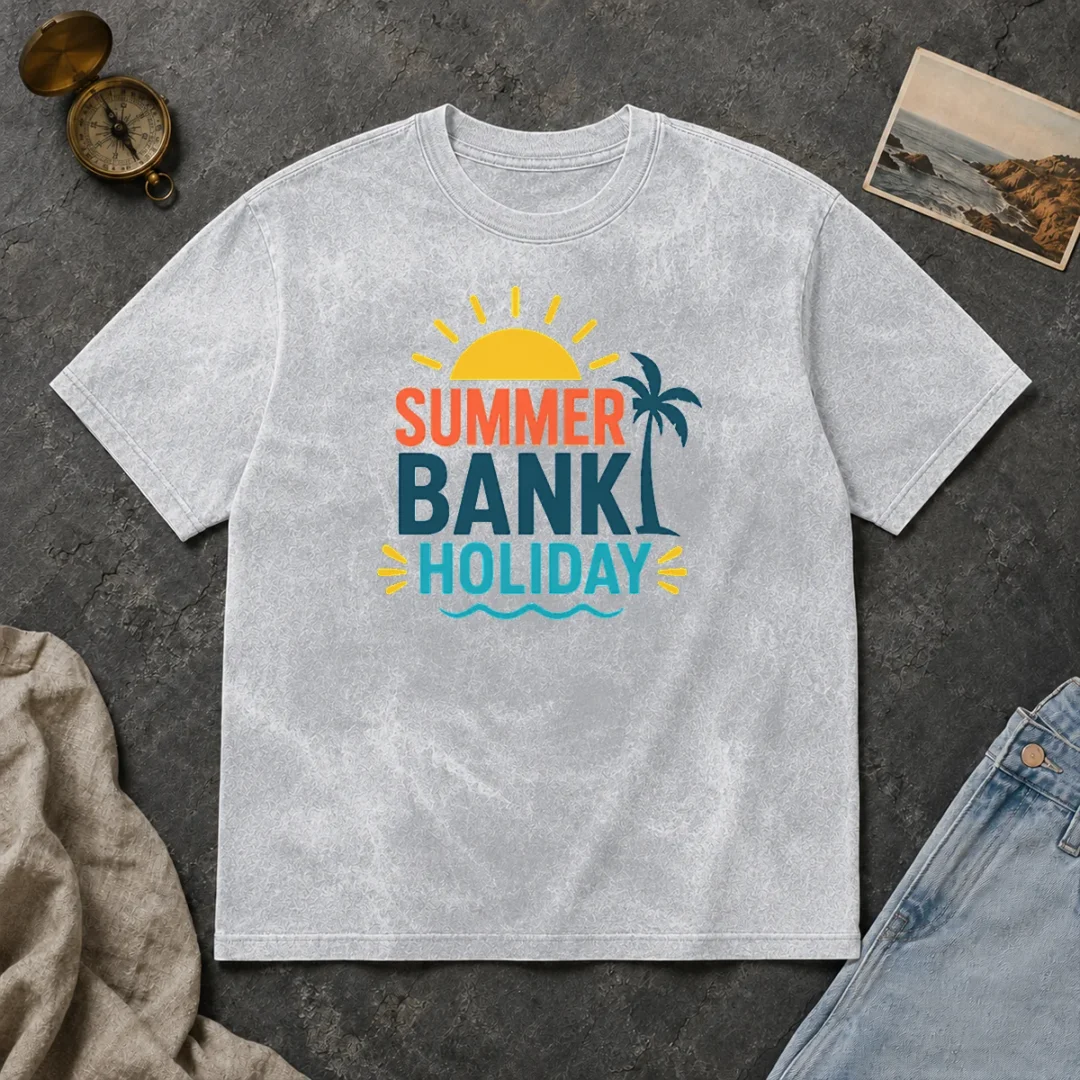 Nice Hot Minimalist Flat Summer Bank Holiday Sun Palm Wave Washed T Shirt Nice Hot Minimalist Flat Summer Bank Holiday Sun Palm Wave Washed T-Shirt