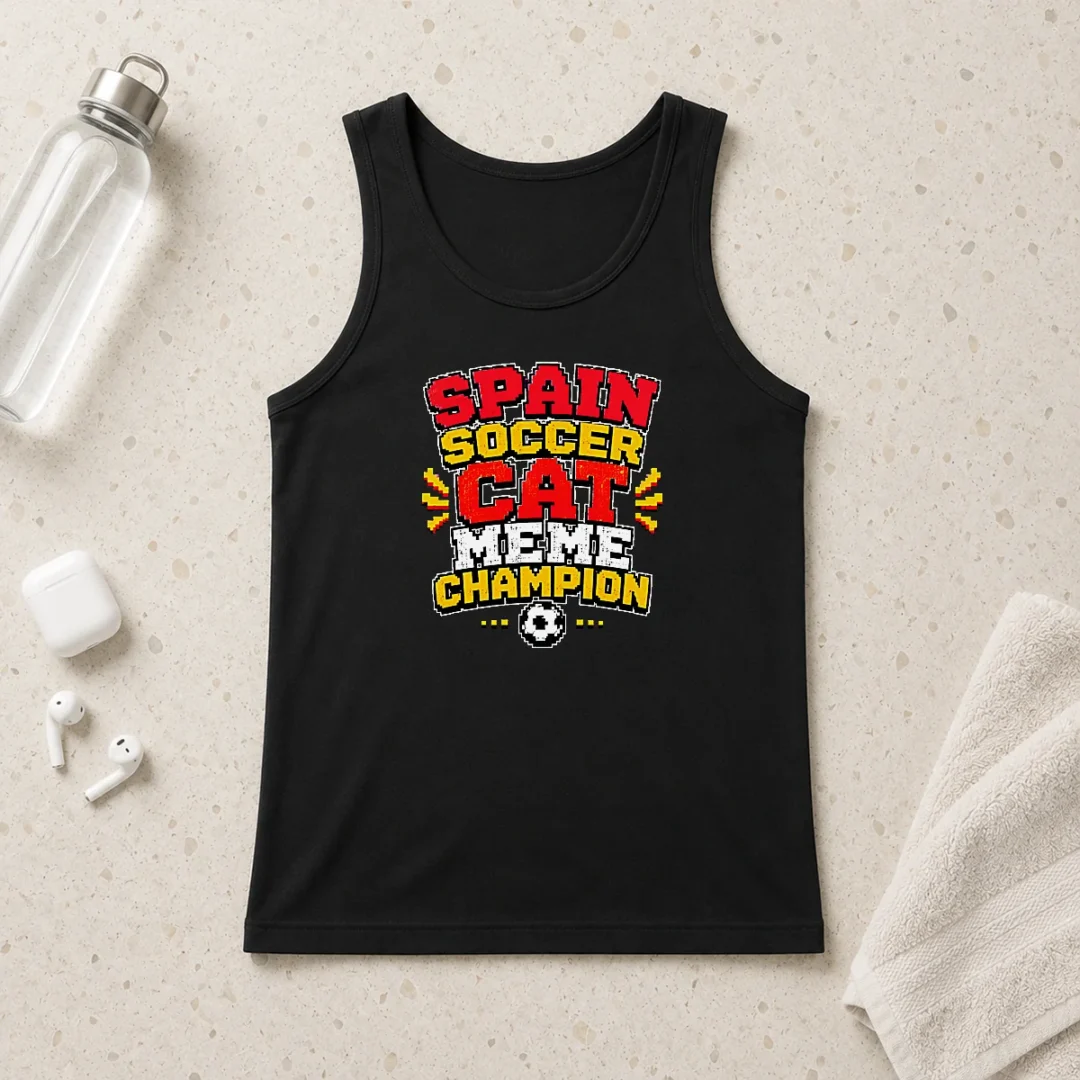 nice-hot-spain-soccer-cat-meme-champion-pixel-tank-top Nice Hot Spain Soccer Cat Meme Champion Pixel Tank Top