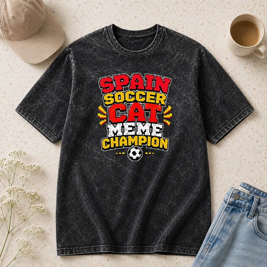 nice-hot-spain-soccer-cat-meme-champion-pixel-washed-t-shirt Nice Hot Spain Soccer Cat Meme Champion Pixel Washed T-Shirt