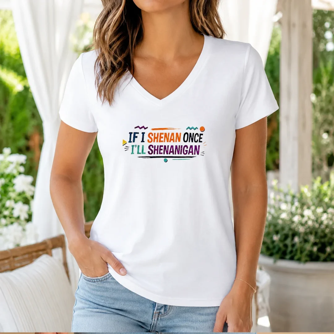 nice-if-i-shenan-once-i-ll-shenanigan-v-neck-shirt Nice If I Shenan Once I'Ll Shenanigan V-Neck Shirt