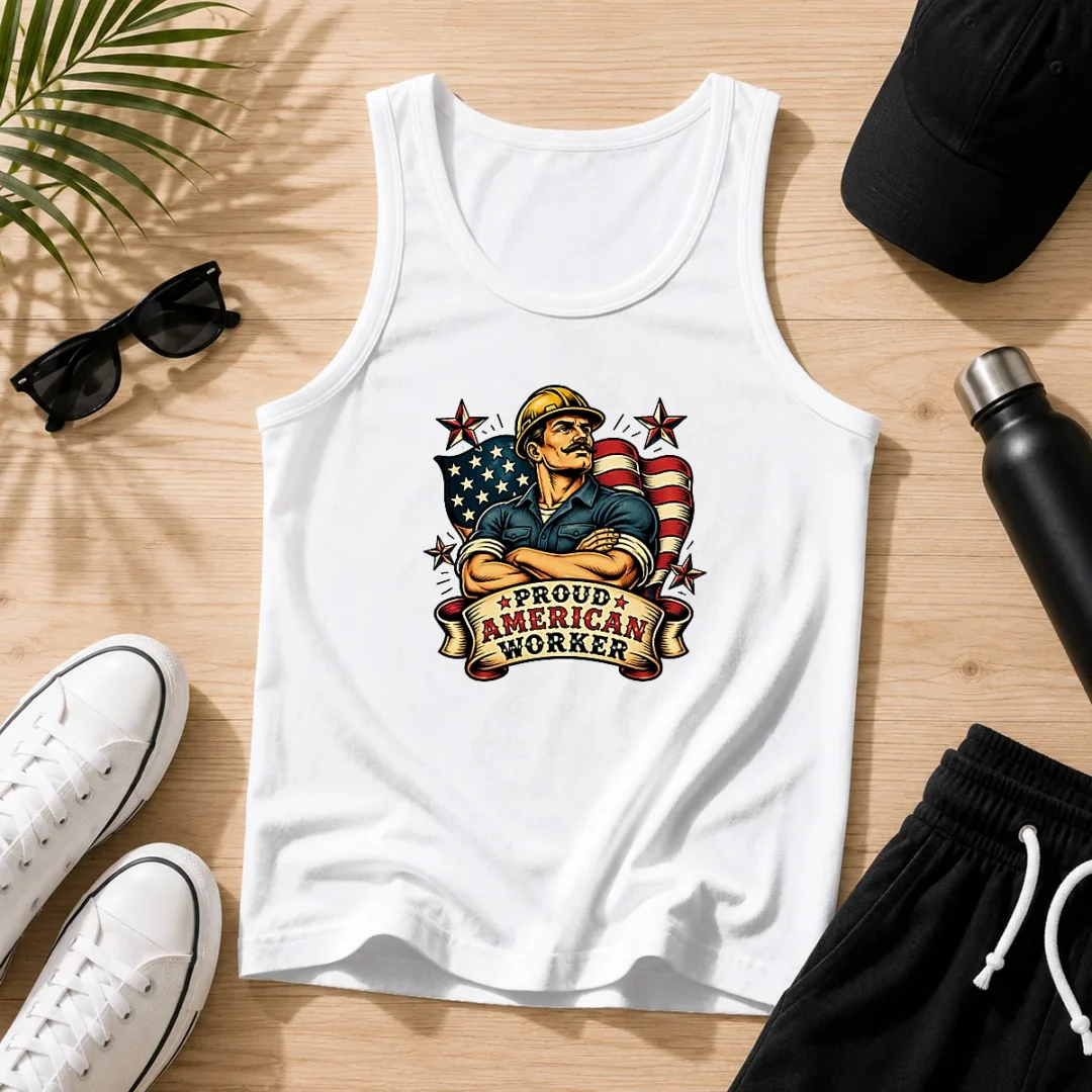 nice-labour-day-proud-american-worker-tattoo-tank-top Nice Labour Day Proud American Worker Tattoo Tank Top