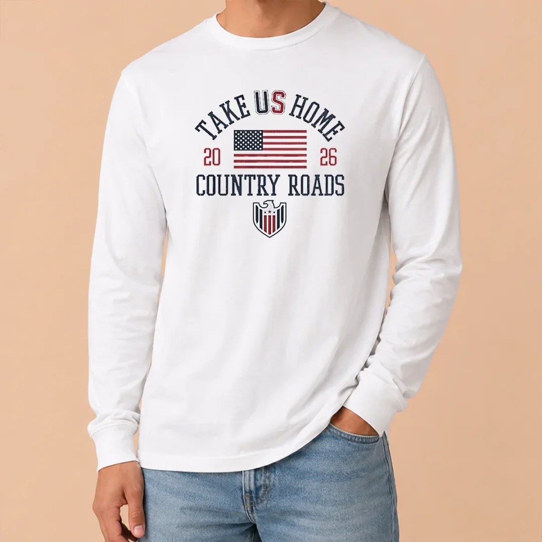 Nice Official Take US Home Country Roads 2026 USA Soccer Long Sleeve Shirt Nice Official Take US Home Country Roads 2026 USA Soccer Long Sleeve Shirt