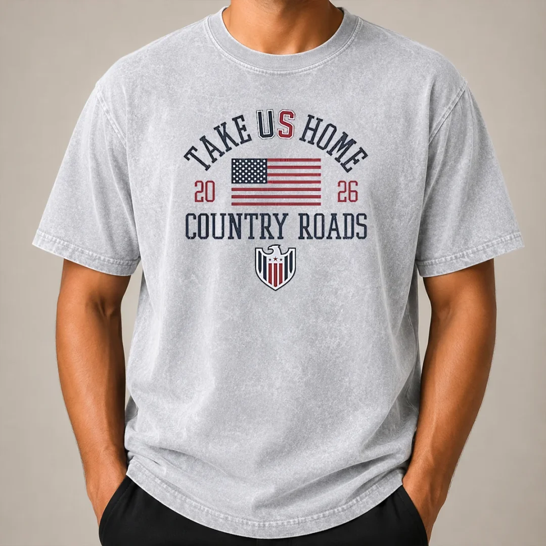Nice Official Take US Home Country Roads 2026 USA Soccer Washed T Shirt Nice Official Take US Home Country Roads 2026 USA Soccer Washed T-Shirt