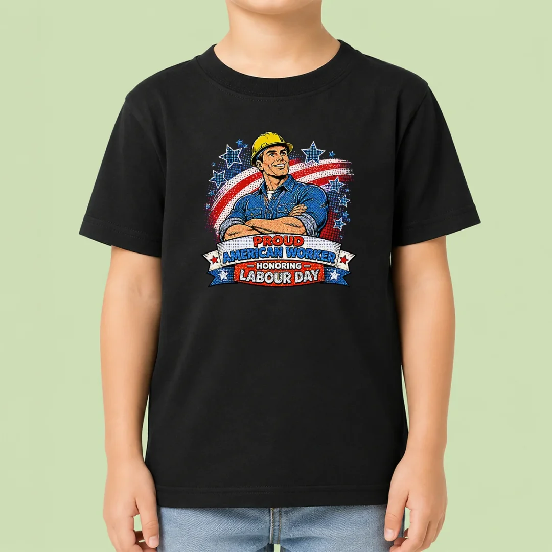 nice-patriotic-labour-day-worker-pop-art-kids-t-shirt Nice Patriotic Labour Day Worker Pop Art Kids T-Shirt